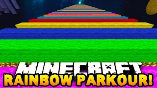 Minecraft RAINBOW SPEED PARKOUR! (Extreme Rainbow Road) - w/PrestonPlayz, PeteZahHutt & Kenny!