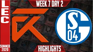 XL vs S04 Highlights | LEC Summer 2020 W7D2 | Excel vs Schalke 04
