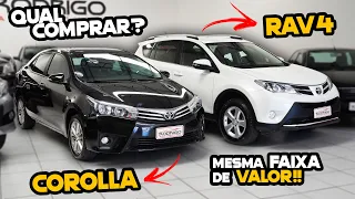 TOYOTA RAV4 OU COROLLA? O SUV é MAIS CONFORTÁVEL, mas MAIS CARO! Comparativo Rodrigo Automóveis