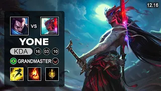 Yone vs Yasuo Mid - BR Grandmaster - Patch 12.16 Season 12