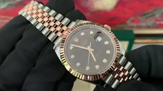 Rolex Datejust 41 Steel & Everose Gold Watch Jubilee Bracelet Chocolate 126331