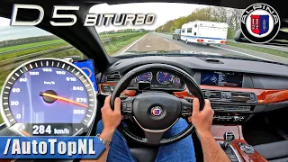 425HP BMW Alpina D5 BiTurbo F10 *284KM/H* on AUTOBAHN by AutoTopNL