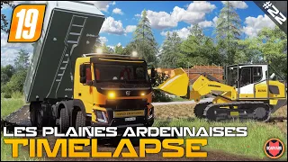 🇫🇷 Building Gravel Driveway - Liebherr 634 & Volvo FMX ⭐ FS19 Les Plaines Ardennaises V2 Timelapse