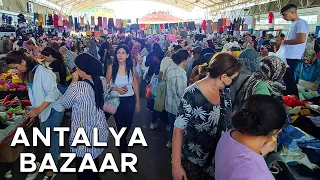 Antalya Wednesday Market Tour | CHEAPEST Bazaar for Locals, Çarşamba Pazarı in Sigorta | Turkey Walk