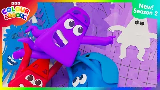 Purple's Mural Makeover! | FULL EPISODE - S2 E8 | Kids Learn Colours | Colourblocks