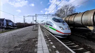 ICE 3M flies through Deurne, while a mixed freight train takes the stage - Fly-by -