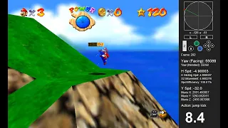 [TAS] Super Mario 64 - The Tip Top of the Huge Island (12"10)