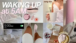 WAKING UP AT 5AM✨productive morning habits + “that girl” morning & skincare!