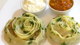 Как приготовить самые вкусные МАНТЫ. Roll out the dough with meat