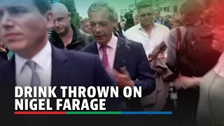 WATCH: Drink thrown on Reform Party candidate Nigel Farage | ABS-CBN News