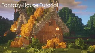 Relaxing Minecraft Tutorial: How to Build a Fantasy House (Easy, Tutorial)