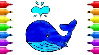 How to Draw a Whale || Cute and Easy || Как нарисовать Кита