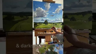 Painting a Big Summery Sky!  Landscape in Oils with Captions