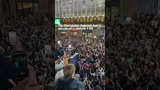 The Harry Potter Hogwarts train is announced at platform 9 3/4 at Kings Cross station this morning.