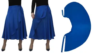 Very Easy Perfect Wrap Circle Skirt Cutting and Sewing 💙