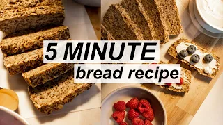 The EASIEST bread you'll ever make! NO-KNEAD!! Gluten-Free Beginner Recipe! (5 min, healthy, vegan)