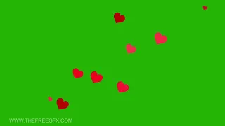 Free Green Screen: Heart Flying Green Screen Effect