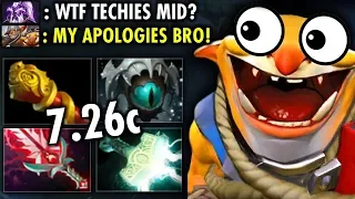 When No One Want Mid Then Techies Took Mid with This Build in 7.26c | Techies Official