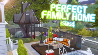 FAMILY HOUSE with Treehouse | Stop Motion Build | No CC | Sims 4