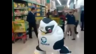 Wierd inflatable cow dance