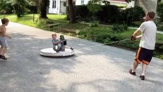 Awesome dad builds his kids a homemade hovercraft