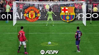 FC 24 | Messi Vs Ronaldo | Barcelona Vs Man United | UEFA Super Cup Penalty Shootout | PS5