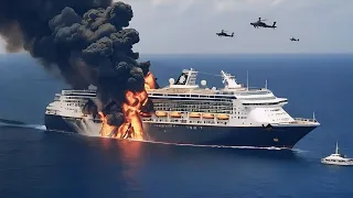 5 minutes ago! A Russian K-52 helicopter brutally blew up a US cruise ship carrying 20 secret AGENTS