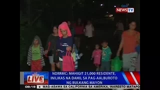 NTVL: NDRRMC: Mahigit 21k residente, inilikas dahil sa pag-aalburoto ng Bulkang Mayon