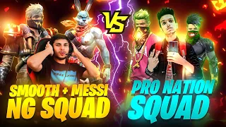 Nonstop Gaming 😎vs Pro Nation🥵 || Smooth & Messi Best Gameplay 😨- Garena Free Fire!! NG ABHISHEK