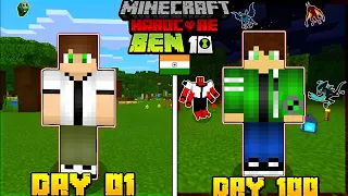 I SURVIVED 100 DAYS AS BEN 10 IN HARDCORE MINECRAFT (HINDI)