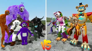 ALL SLENDYTUBBIES FAMILY VS FNAF ANIMATRONICS in Garry's MOD!