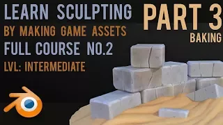 Make Game Assets by Sculpting - Stones - Part 3 - Baking