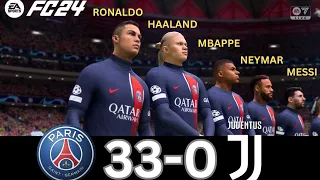 WHAT HAPPEN IF MESSI, RONALDO, MBAPPE, NEYMAR, HAALAND PLAY TOGETHER ON PSG  VS JUVENTUS