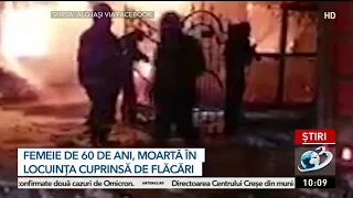 O femeie de 60 de ani a murit după ce locuința sa a fost cuprinsă de flăcări, în Cristești, Iași