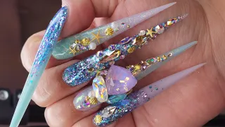 4xl Stiletto Little mermaid 🧜‍♀️  Nails