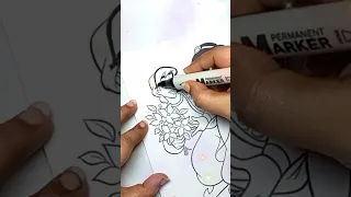 Coloring Disney Princess Jasmine and Aladdin