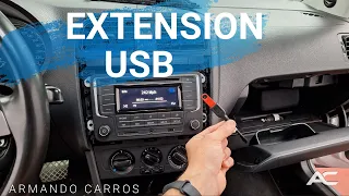 Extensión de USB en estereo Original VW, adaptador puerto USB tipo A en guantera | Armando Carros