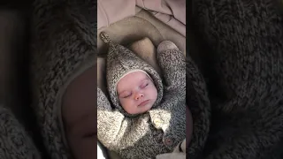 Baby Boy Sleeping Outside In Winter