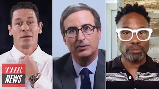 John Oliver Enlists Celebrities to Quash Coronavirus Conspiracy Theories | THR News