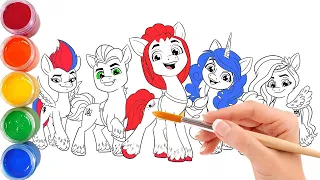 Colouring My Little Pony New Generation | Colouring Zipp, Pipp, Izzy, Hitch, Sunny