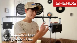 SHEHDS IP65 3W Animation Laser Overview & Demo