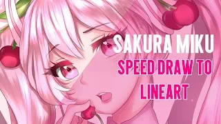 Sakura Miku 『Speed Draw and Lineart』