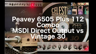 Peavey 6505 Plus 112 Combo: MSDI Direct Cab Simulated Output vs Celestion Vintage 30
