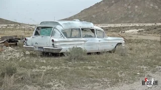 ABANDONED GHOSTBUSTERS CAR IN THE DESERT