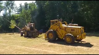 Volvo BM Baklastare LM 641 and 621 Pulling big old tree.