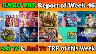 Sab Tv & And Tv BARC TRP Report of Week 46 : All 10 Shows Full Trp of this Week