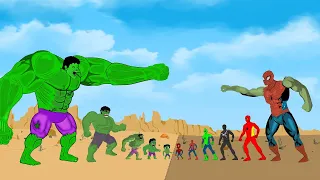 Evolution of Team Black HULK vs Evolution of Team SPIDERMAN: Monsters Creatures Size Comparison