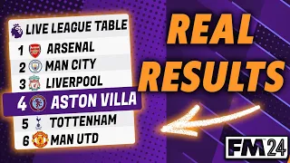 PLAY FM24 with the real results & league tables