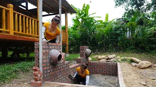 How to Build A Beautiful Waterfall Aquarium - For Your Family Garden - BUILD LOG CABIN