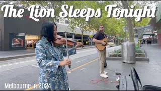 The Lion Sleeps Tonight - Violin Cover - Street Performance in Melbourne witth Tim Lukey